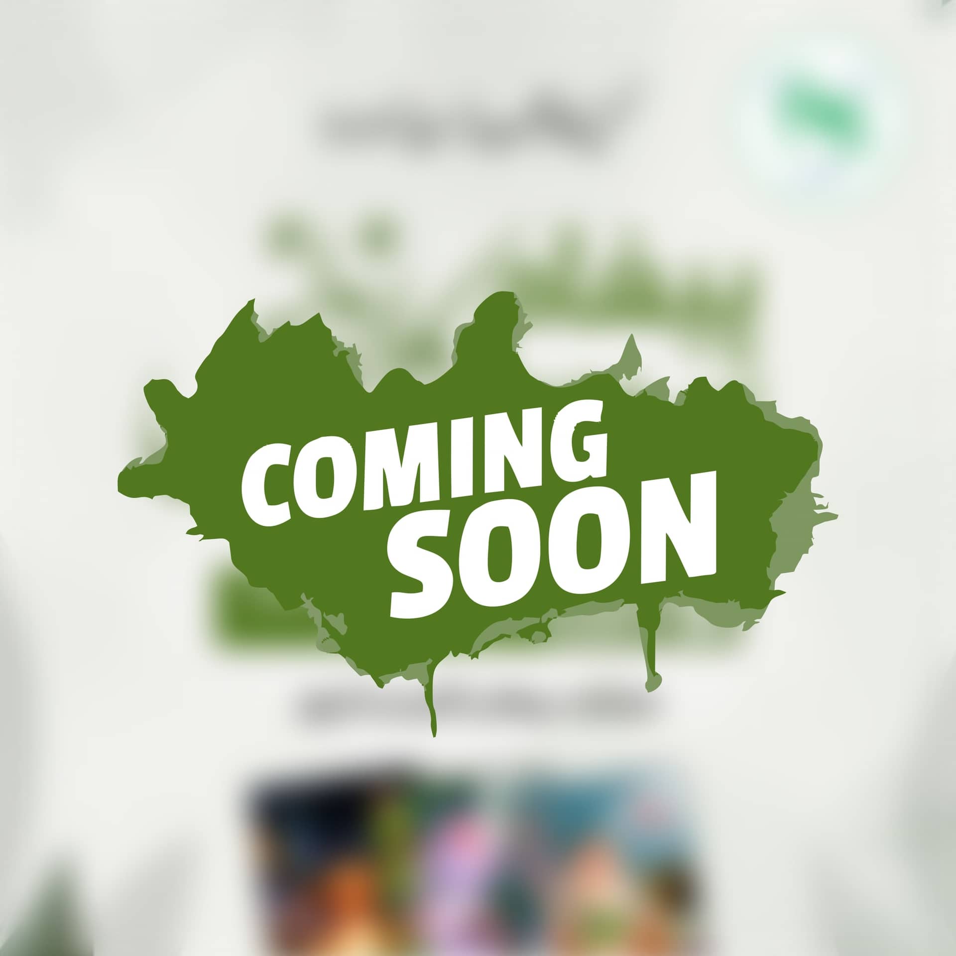 Teaser post for the Paigam Adab-e-Atfal Conference with a green brush-stroke shape reading Coming Soon over a blurred version of the conference artwork.